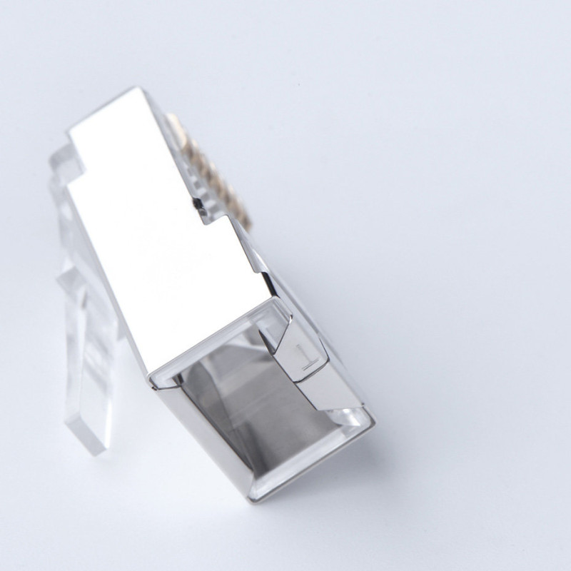 RJ45 kištukas vytos poros 8P8C UTP kat. 6 sidabriniai - 10 vnt.
