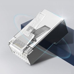 
RJ45 kištukas vytos poros 8P8C UTP kat. 6 sidabriniai - 10 vnt.
