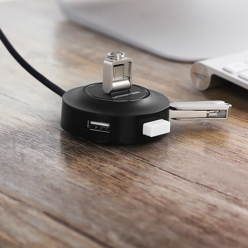 4in1 HUB skirstytuvo adapteris USB 2.0 iki 4x USB-A 480Mb/ s 1m juodas