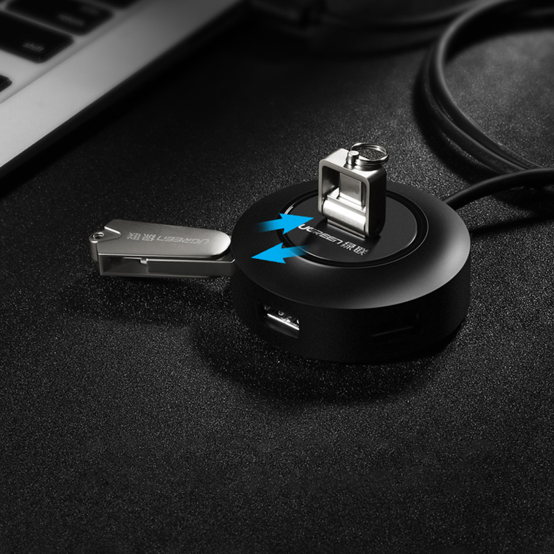 4in1 HUB skirstytuvo adapteris USB 2.0 iki 4x USB-A 480Mb/ s 1m juodas