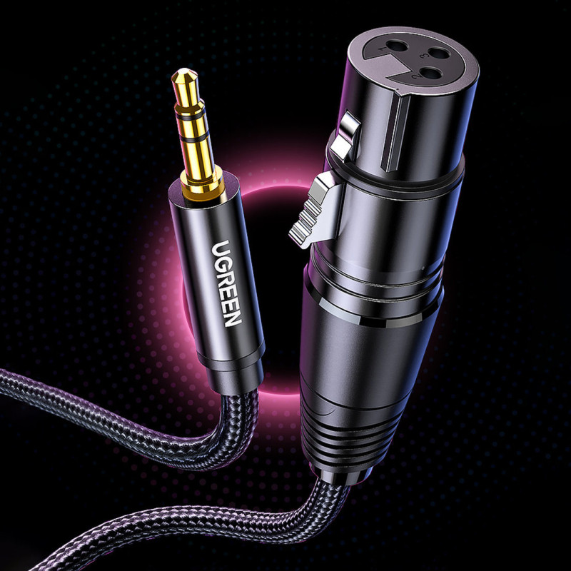 Kabelio garso kabelis 3,5 mm mini lizdas (vyriškas) - XLR (moteris) 1 m juodas