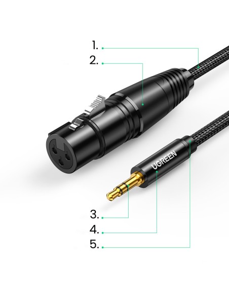 Kabelio garso kabelis 3,5 mm mini lizdas (vyriškas) - XLR (moteris) 1 m juodas
 
Kabelio garso kabelis 3,5 mm mini lizdas (vyriškas) - XLR (moteris) 1 m juodas