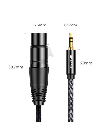 Kabelio garso kabelis 3,5 mm mini lizdas (vyriškas) - XLR (moteris) 1 m juodas
 
Kabelio garso kabelis 3,5 mm mini lizdas (vyriškas) - XLR (moteris) 1 m juodas
