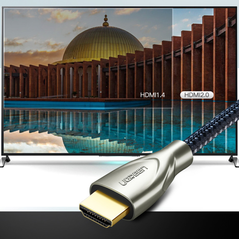 Patvarus pintas HDMI 2.0 4K 60Hz kabelis 1m pilkas