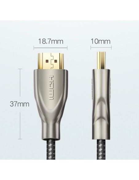 
Patvarus pintas HDMI 2.0 4K 60Hz kabelis 1m pilkas
