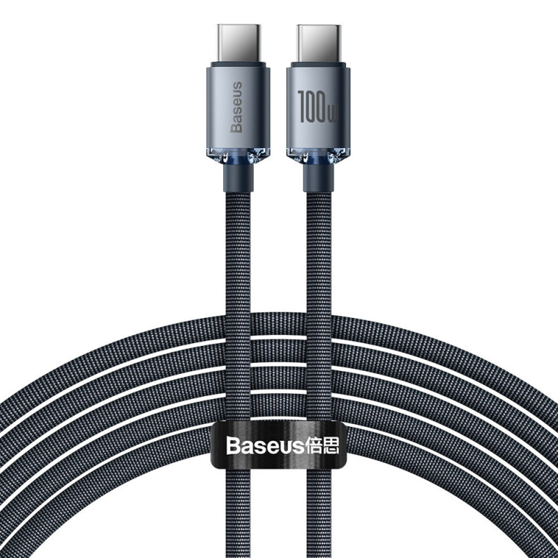 USB-C USB-C laidas greitam įkrovimui ir duomenų perdavimui 100W 2m juodas