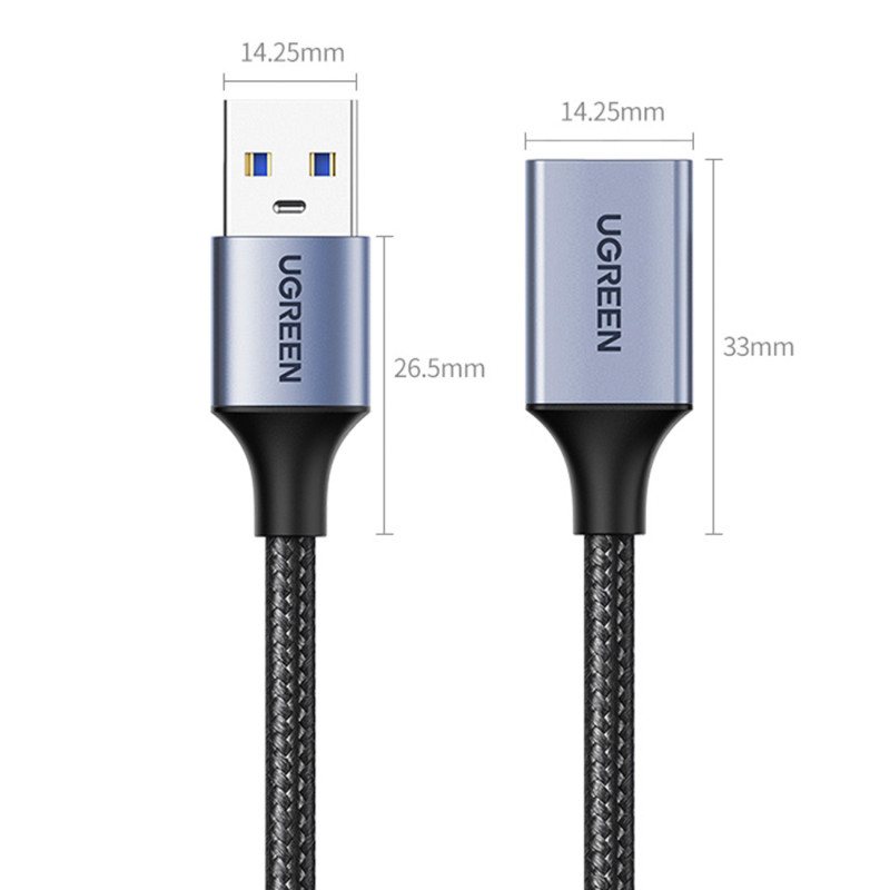 Patvarus USB 3.0 5Gb/ s ilgintuvas, 1m, pilkas