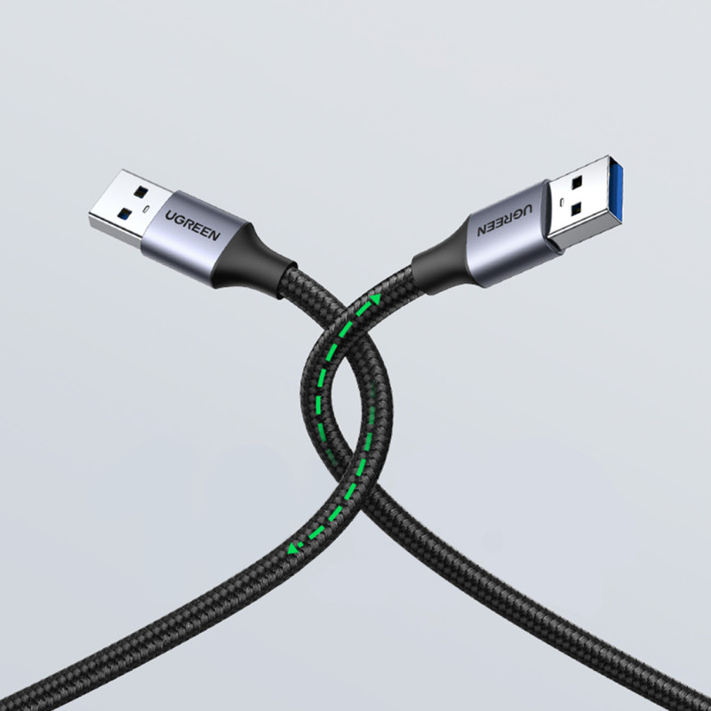 Patvarus pintas kabelis USB 3.0 5Gb/ s 0.5m pilkas
