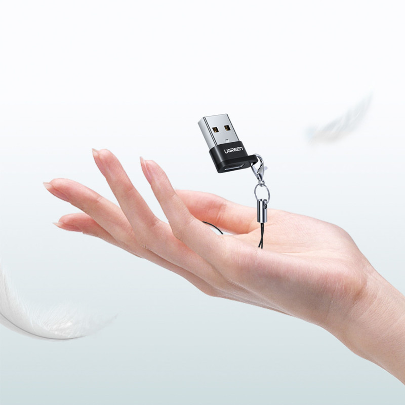 Lizdų adapteris iš USB-C į USB kištuką, juodas