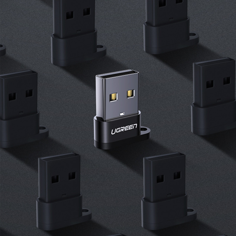 Lizdų adapteris iš USB-C į USB kištuką, juodas