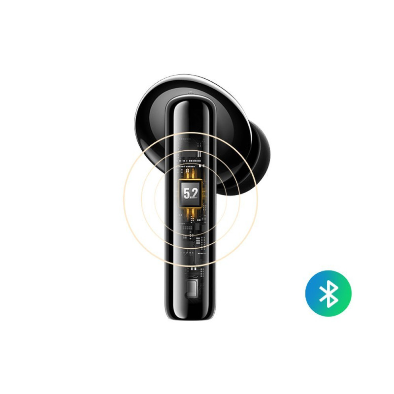 TWS ANC WS106 HiTune T3 belaidės Bluetooth ausinės, juodos