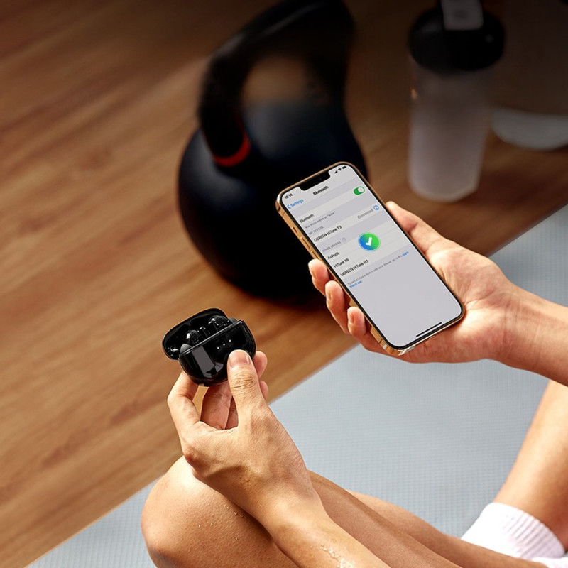 TWS ANC WS106 HiTune T3 belaidės Bluetooth ausinės, juodos