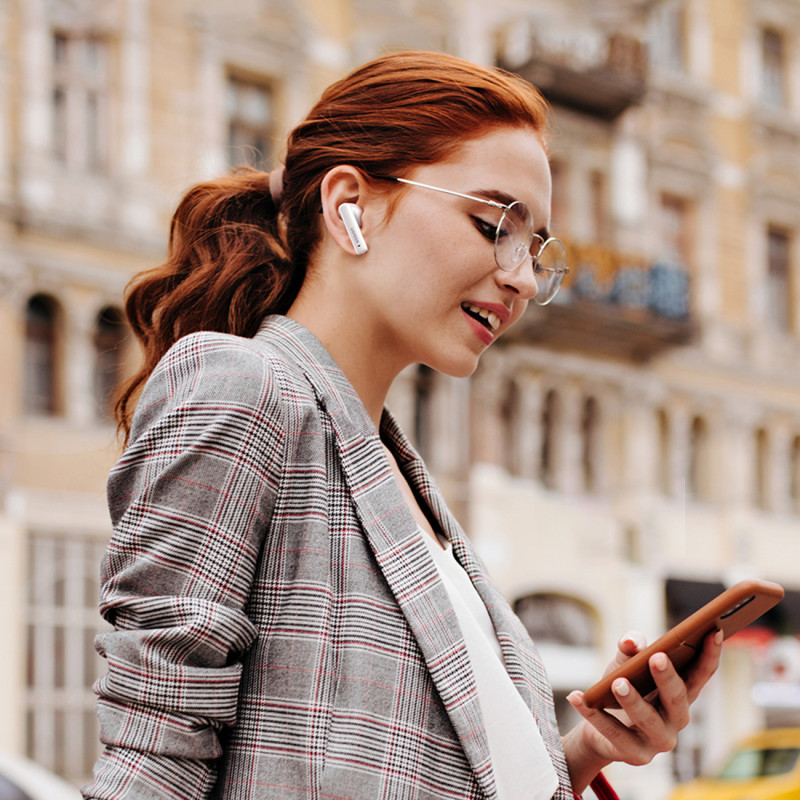 
TWS ANC WS106 HiTune T3 belaidės Bluetooth ausinės, baltos
