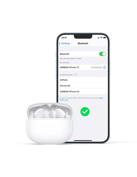 
TWS ANC WS106 HiTune T3 belaidės Bluetooth ausinės, baltos
