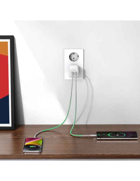 GaN 2x USB-C 45W QC PD greitas įkroviklis, baltas
 
GaN 2x USB-C 45W QC PD greitas įkroviklis, baltas