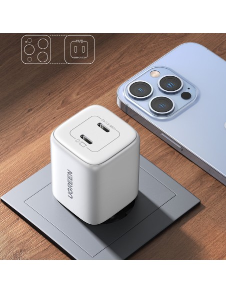 GaN 2x USB-C 45W QC PD greitas įkroviklis, baltas
 
GaN 2x USB-C 45W QC PD greitas įkroviklis, baltas