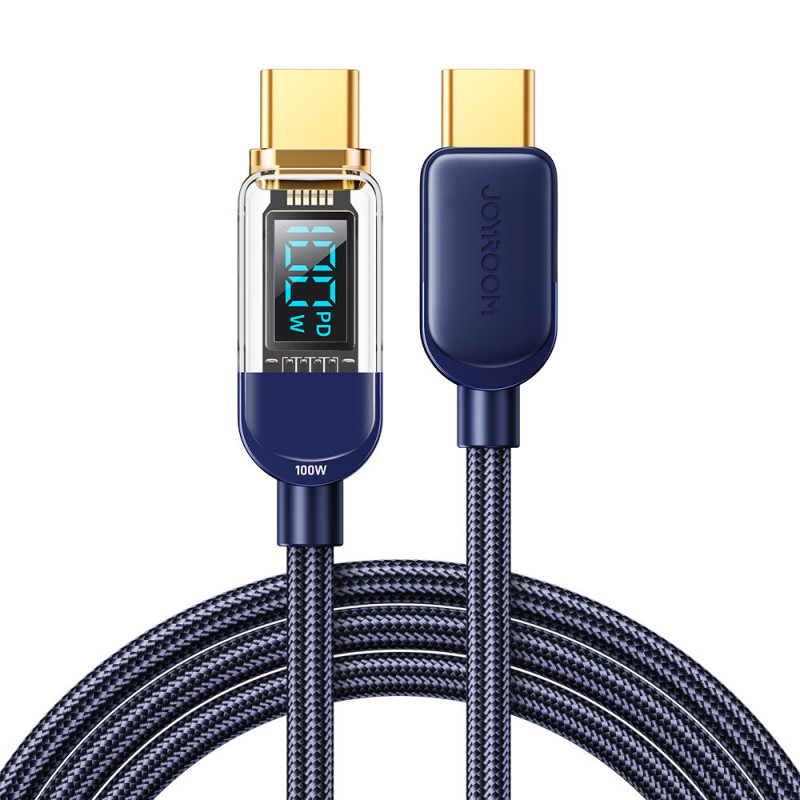 
USB-C laidas greitam įkrovimui ir duomenų perdavimui 100W 1,2 m mėlynas
