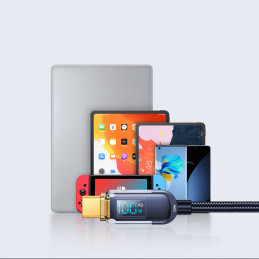 
USB-C laidas greitam įkrovimui ir duomenų perdavimui 100W 1,2 m mėlynas
