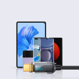 
USB - USB-C laidas su ekranu 66W 1,2 m juodas
