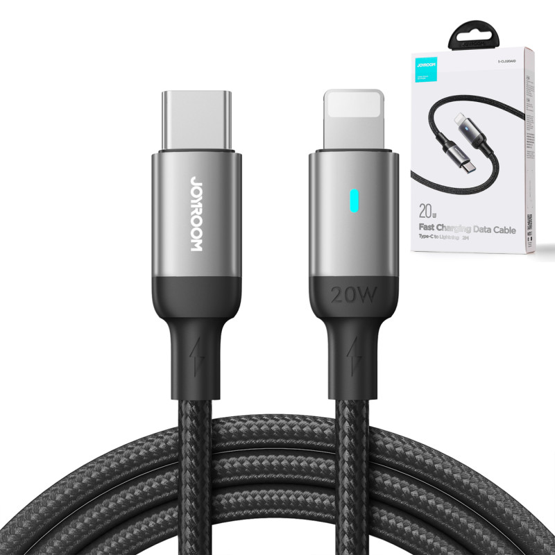 Kabelis iPhone USB-C - Lightning A10 Series 20W 2m juodas