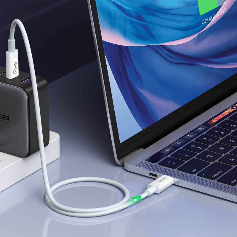 Laidas USB-C USB4 40Gbps 8K 60Hz PD 100W 80cm baltas