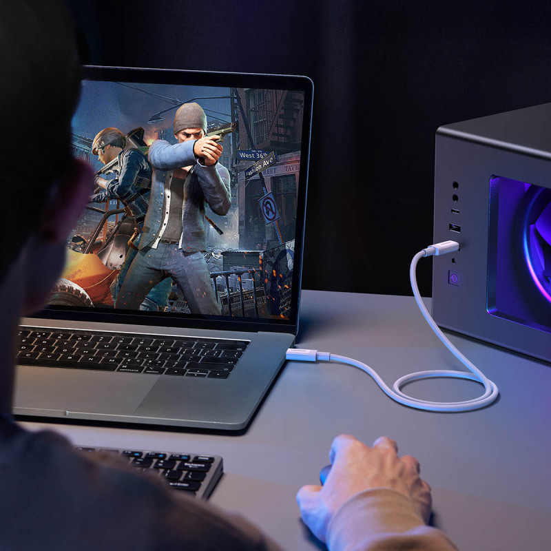 Laidas USB-C USB4 40Gbps 8K 60Hz PD 100W 80cm baltas