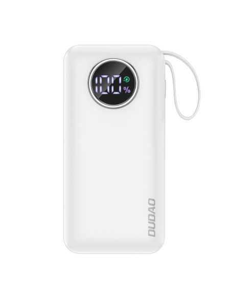 
Powerbank 10000mAh USB-A USB-C su iPhone Lightning ir USB-C laidu, balta
