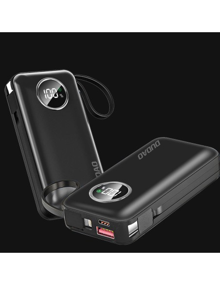 
Powerbank 10000mAh USB-A USB-C su iPhone Lightning ir USB-C laidu, balta
