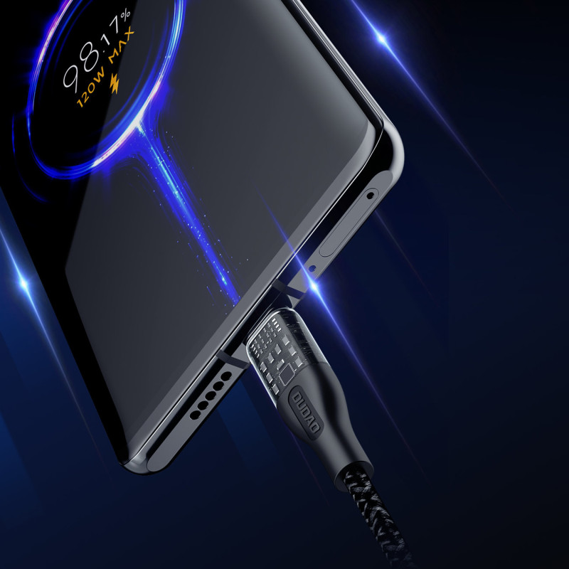 3in1 USB į USB-C microUSB Lightning adapterio laidas 120W 1m sidabrinis