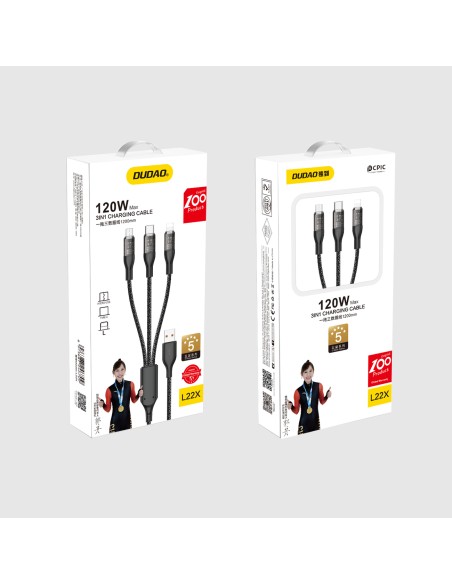 3in1 USB į USB-C microUSB Lightning adapterio laidas 120W 1m sidabrinis
 
3in1 USB į USB-C microUSB Lightning adapterio laidas 120W 1m sidabrinis