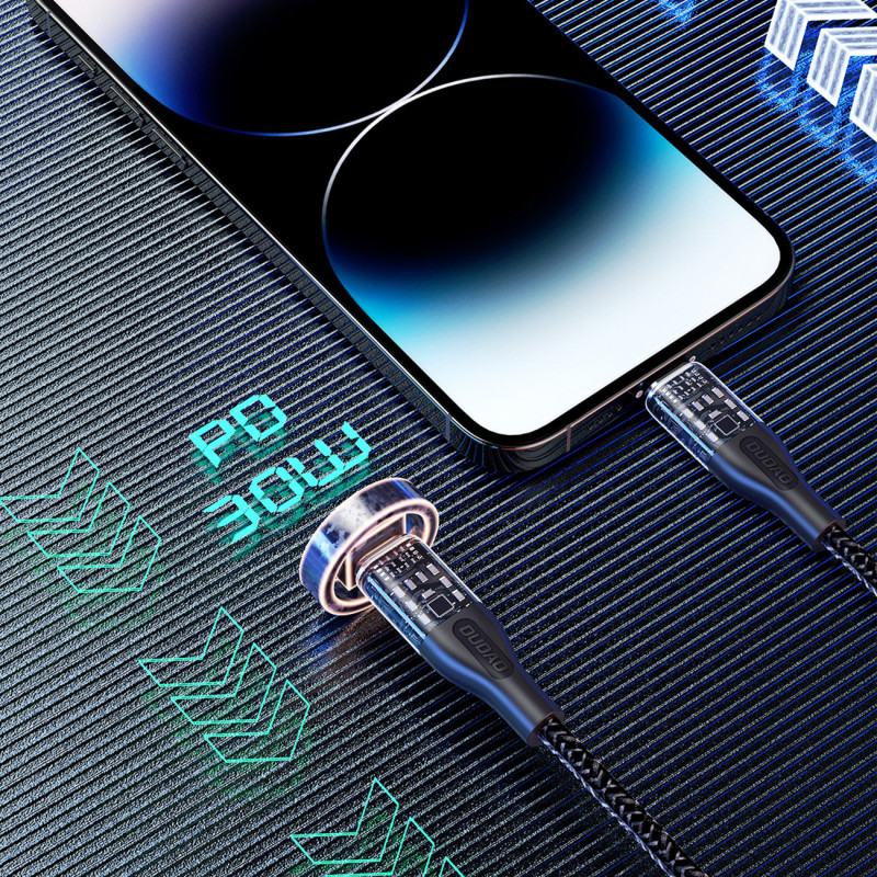 iPhone USB-C - Žaibiškas greito įkrovimo laidas 30W 1m, pilkas