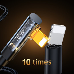 
Kampinis iPhone Lightning kabelis – USB-C greitam įkrovimui 20W 1,2m juodas
