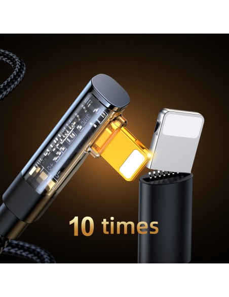 Kampinis iPhone Lightning kabelis – USB-C greitam įkrovimui 20W 1,2m juodas
 
Kampinis iPhone Lightning kabelis – USB-C greitam įkrovimui 20W 1,2m juodas