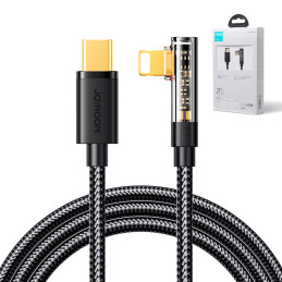 
Kampinis iPhone Lightning kabelis – USB-C greitam įkrovimui 20W 1,2m juodas
