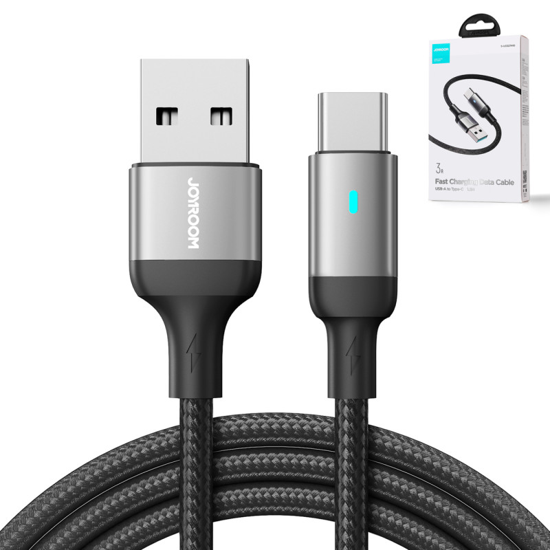
USB – USB-C laidas greitam įkrovimui A10 Series 3A 1,2m juodas
