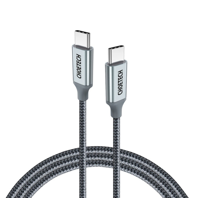 C tipo USB laidas – C tipo USB 5A 100 W galios pristatymas 480 Mbps, 1,8 m pilka