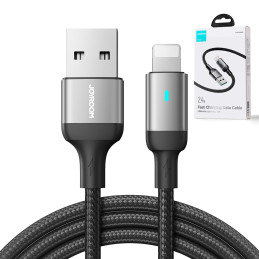 
iPhone USB - Lightning laidas greitam įkrovimui A10 Series 2.4A 3m juodas
