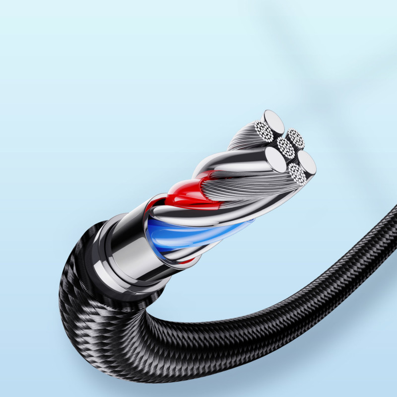 iPhone USB - Lightning laidas greitam įkrovimui A10 Series 2.4A 3m juodas