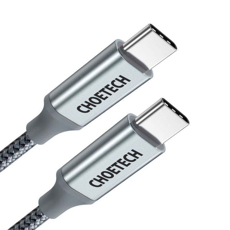 C tipo USB laidas – C tipo USB 5A 100 W galios pristatymas 480 Mbps, 1,8 m pilka