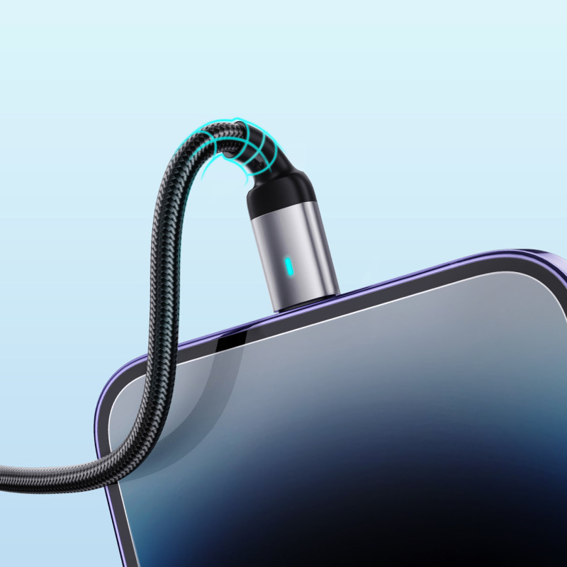 iPhone USB - Lightning laidas greitam įkrovimui A10 Series 2.4A 2m juodas