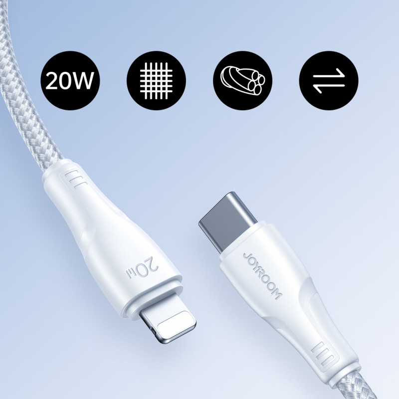 iPhone Surpass Series USB-C – Lightning kabelis 20W 1,2m baltas
