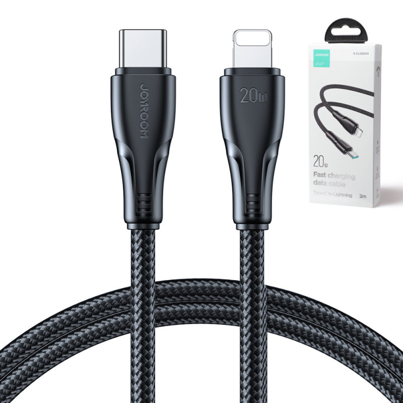 iPhone Surpass Series USB-C - Lightning kabelis 20W 2m juodas