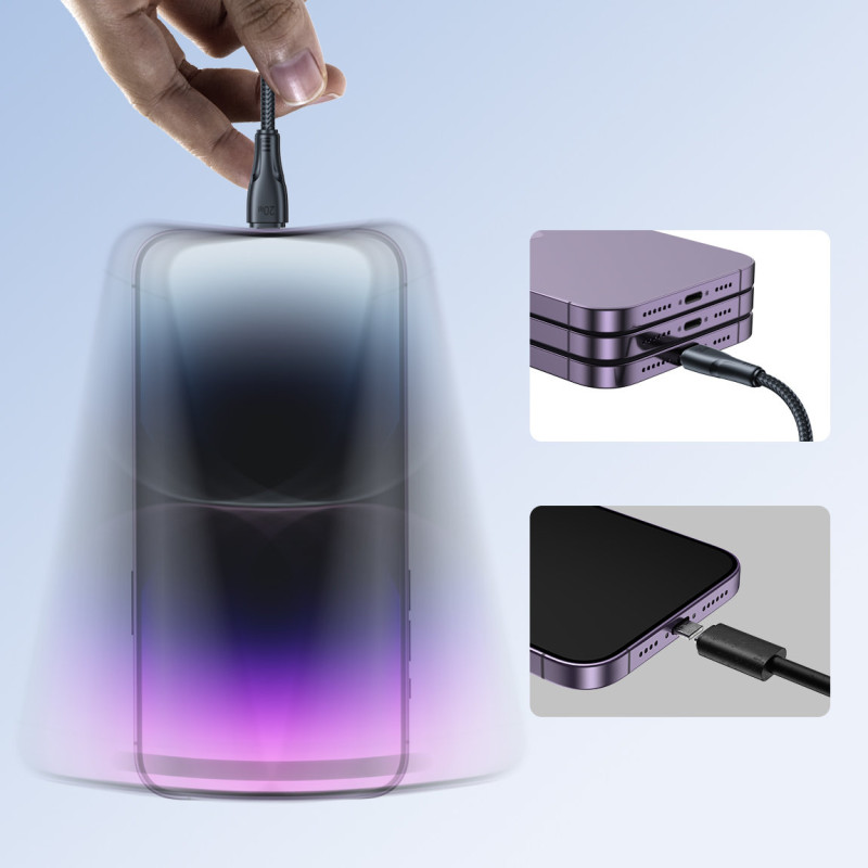 
iPhone Surpass Series USB-C - Lightning kabelis 20W 1,2m juodas
