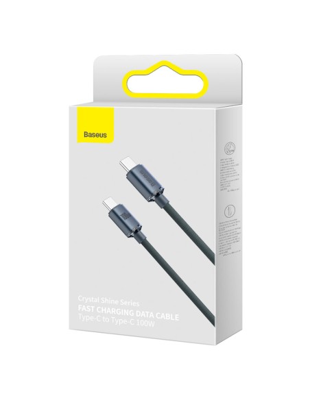 USB-C USB-C laidas greitam įkrovimui ir duomenų perdavimui 100W 2m juodas