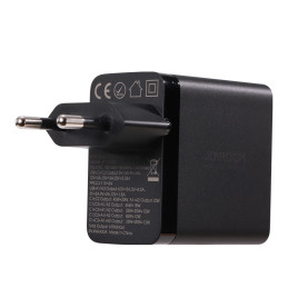 
GaN 67W sieninis įkroviklis 2x USB 2x USB-C + USB-C laidas 1,2 m juodas
