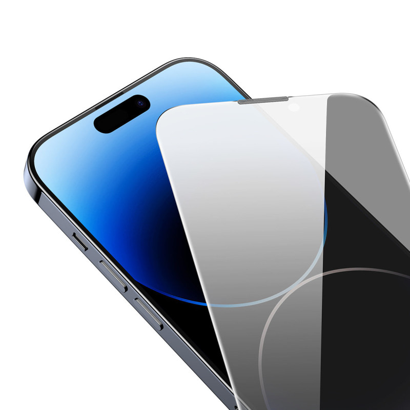 Grūdintas stiklas skirtas iPhone 14 Pro Max, visas ekranas, 0,3 mm Anti Spy filtras