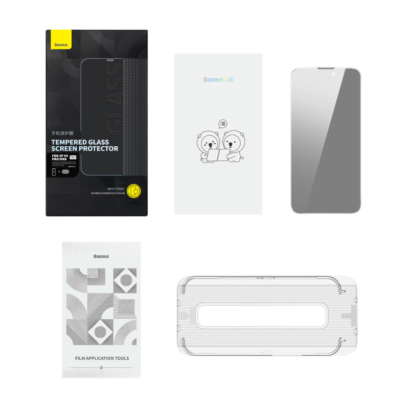 Grūdintas stiklas skirtas iPhone 14 Pro Max, visas ekranas, 0,3 mm Anti Spy filtras