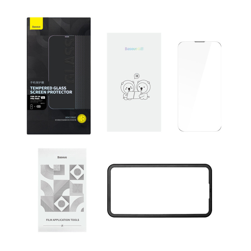 Viso ekrano grūdintas stiklas, skirtas iPhone 14 Pro Max su 0,3 mm garsiakalbio dangteliu