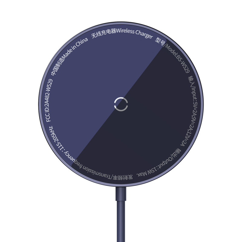 Paprastas Mini3 MagSafe Qi 15W magnetinės indukcinis įkroviklis, violetinė