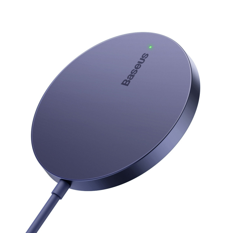 Paprastas Mini3 MagSafe Qi 15W magnetinės indukcinis įkroviklis, violetinė